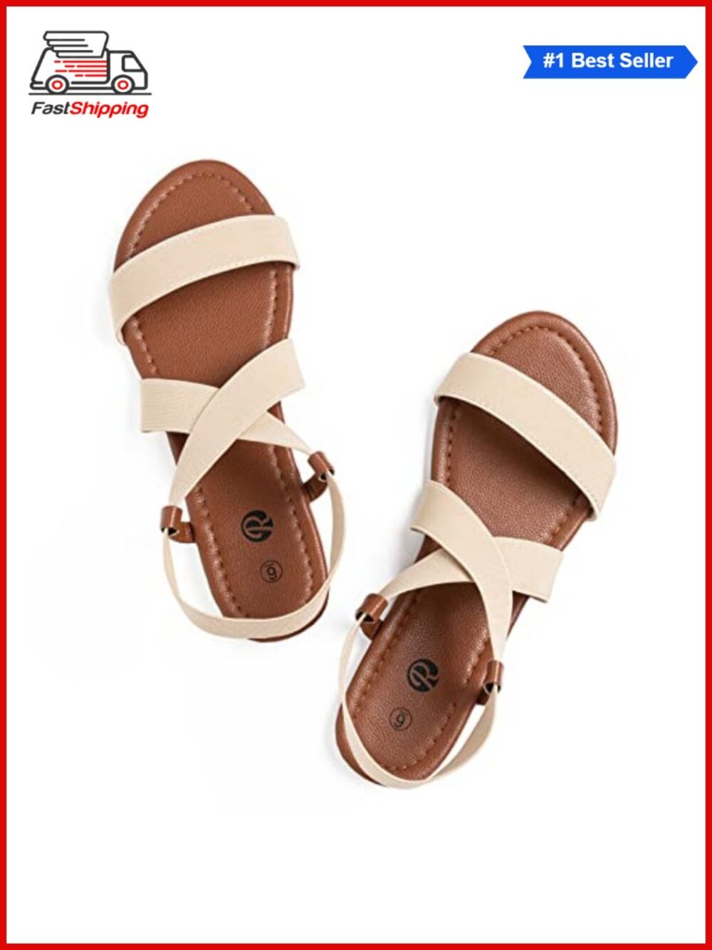 Women's Elastic Strap Slip-On Flat Sandals Comfort Slide